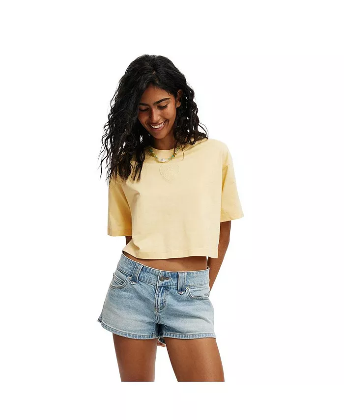 Женская укороченная футболка с графическим принтом Boxy COTTON ON, желтый
Женская укороченная футболка с графическим принтом Boxy COTTON ON, желтый