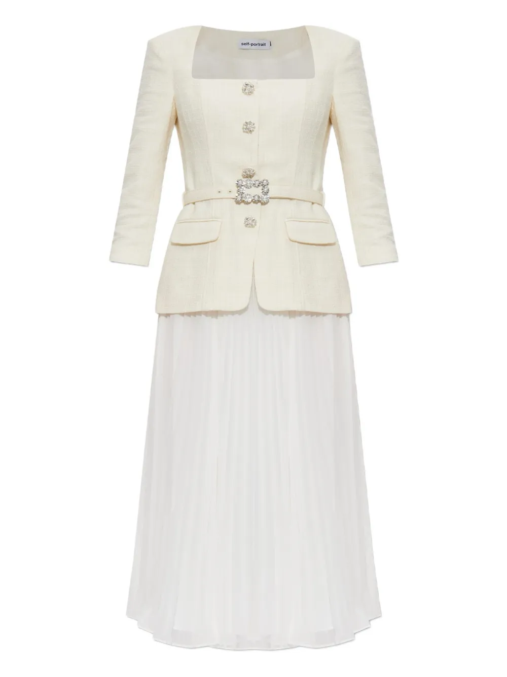 Платье миди с декоративными складками Self-Portrait, белый
Платье миди с декоративными складками Self-Portrait, белый