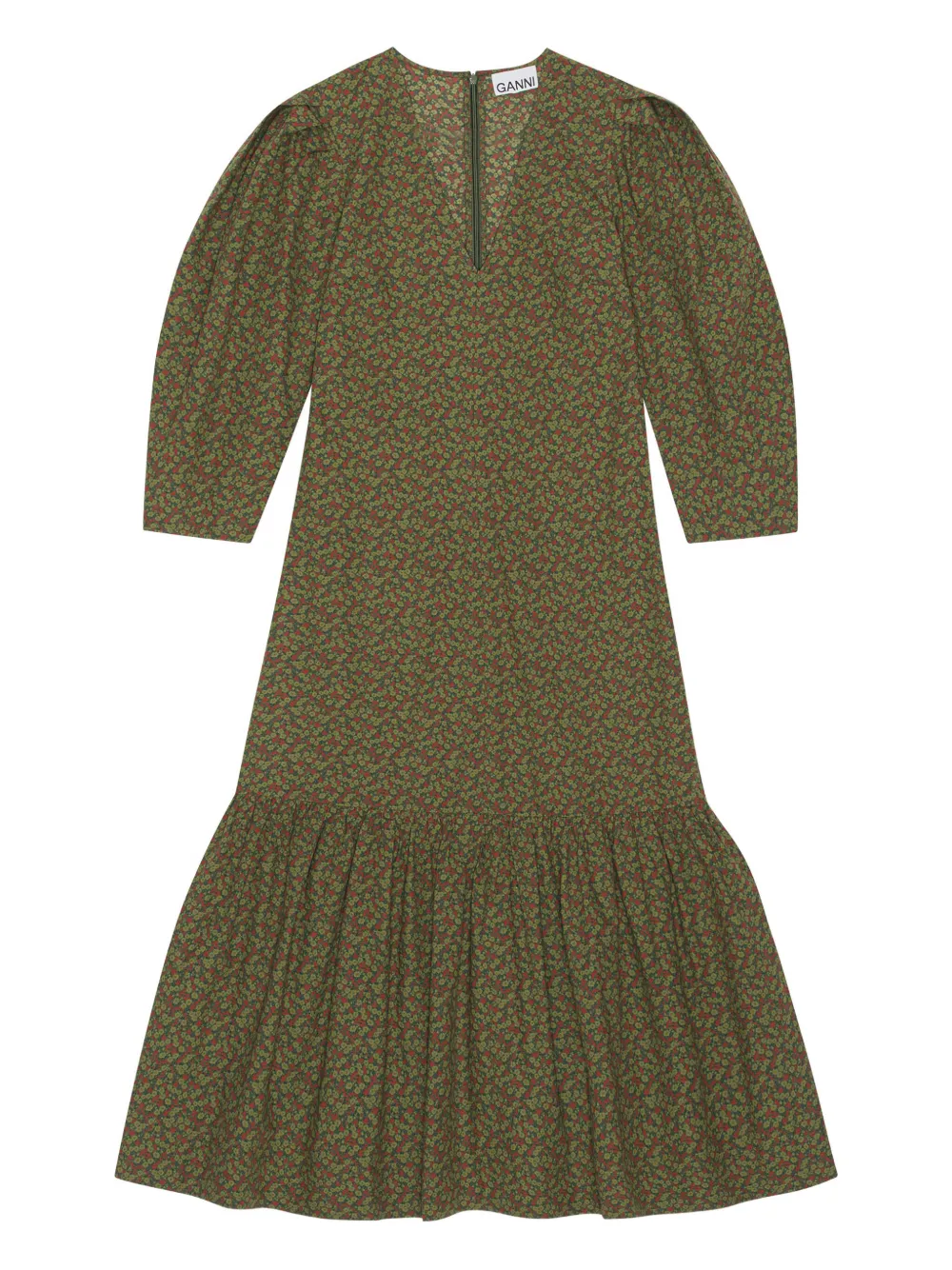 Миди-платье с цветочным принтом и рукавами-фонариками Ganni, зеленый
Миди-платье с цветочным принтом и рукавами-фонариками Ganni, зеленый