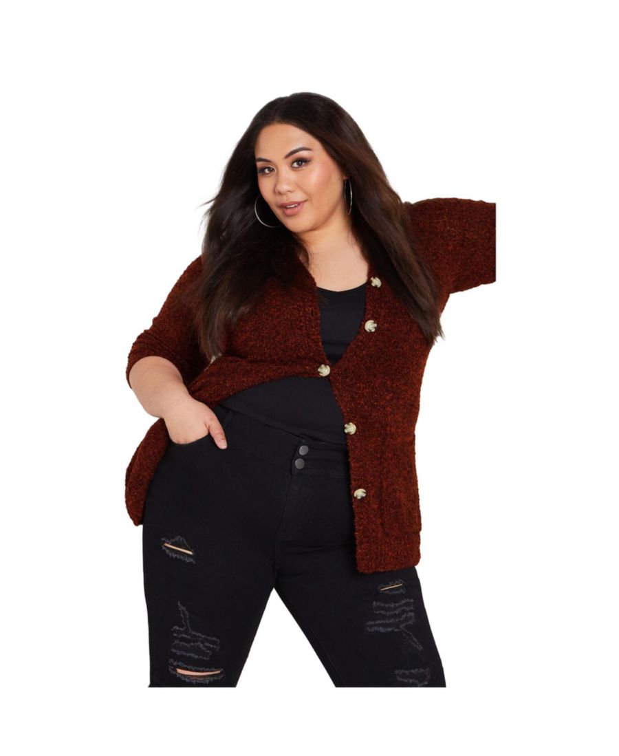 Женские кардиганы больших размеров из букле янтарного цвета AVENUE, Bordeaux combo
Женские кардиганы больших размеров из букле янтарного цвета AVENUE, Bordeaux combo