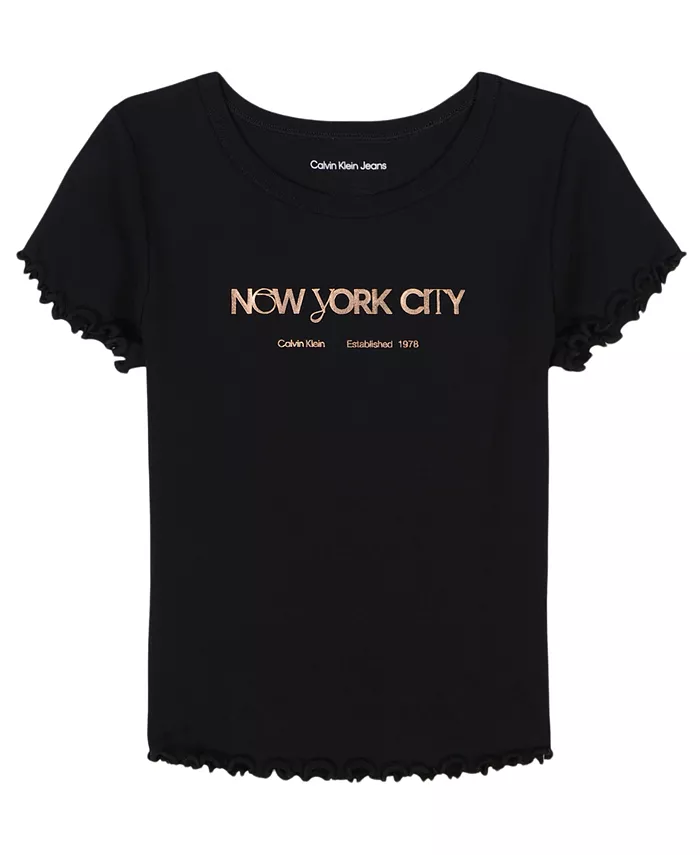 Футболка для девочек 7-16 лет с коротким рукавом, рифленая вязка с фольгированным принтом Calvin Klein, черный
Футболка для девочек 7-16 лет с коротким рукавом, рифленая вязка с фольгированным принтом Calvin Klein, черный