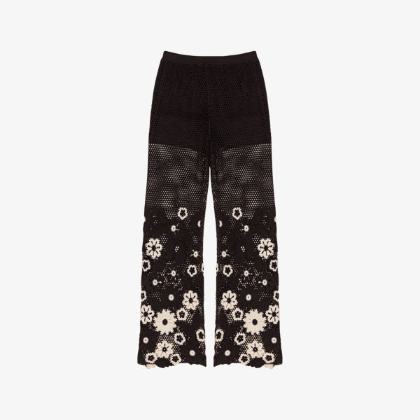 Брюки широкие Maje с кружевной отделкой, черный
Брюки широкие Maje с кружевной отделкой, черный