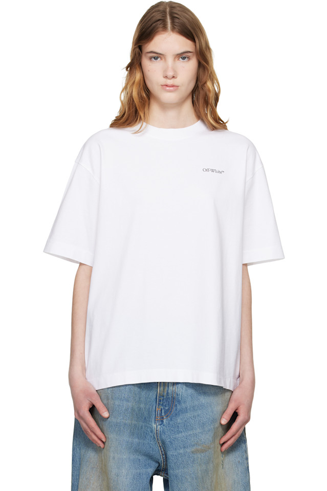 Off-White Белая футболка для скейтбординга с половинкой стрелы
Off-White Белая футболка для скейтбординга с половинкой стрелы