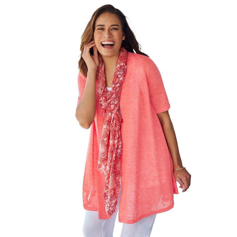 Женщина в женском легком кардигане больших размеров с открытой передней частью Woman Within, цвет Sweet Coral
Женщина в женском легком кардигане больших размеров с открытой передней частью Woman Within, цвет Sweet Coral