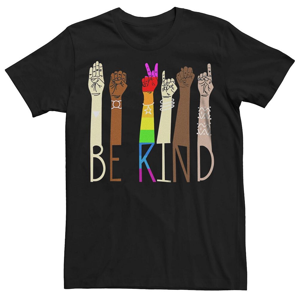 Мужская футболка Pride Be Kind ASL с рисунком рук на языке жестов Licensed Character, черный
Мужская футболка Pride Be Kind ASL с рисунком рук на языке жестов Licensed Character, черный