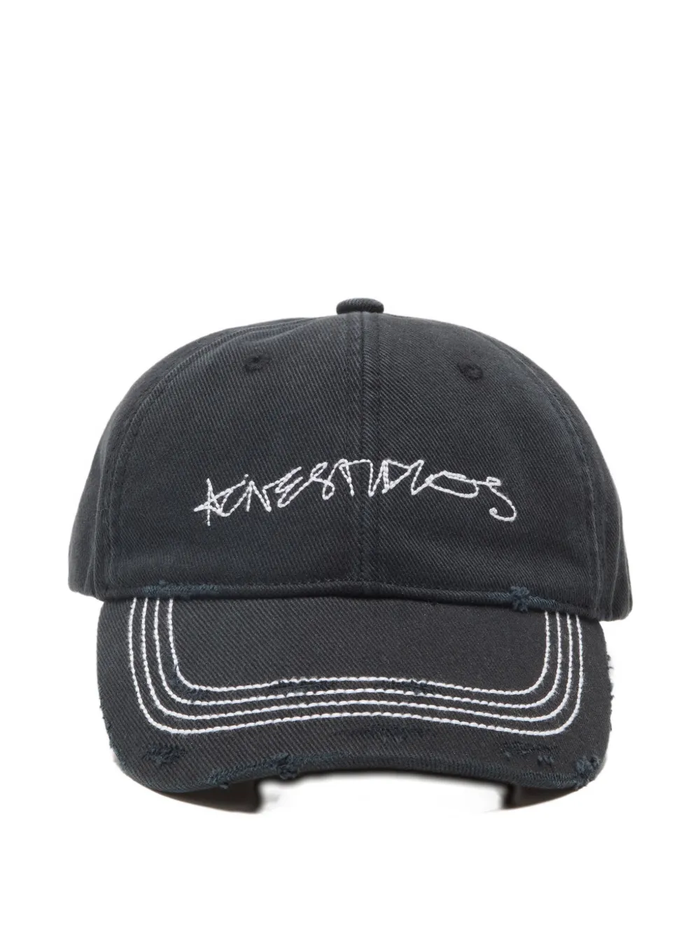 Бейсболка с эффектом потертости и вышивкой Acne Studios, черный
Бейсболка с эффектом потертости и вышивкой Acne Studios, черный