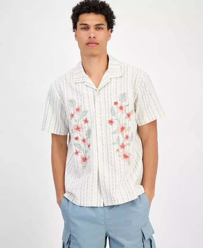 Мужская короткая рубашка Luke с коротким рукавом, в полоску и цветочный принт, на пуговицах Sun + Stone, коричневый/бежевый
Мужская короткая рубашка Luke с коротким рукавом, в полоску и цветочный принт, на пуговицах Sun + Stone, коричневый/бежевый