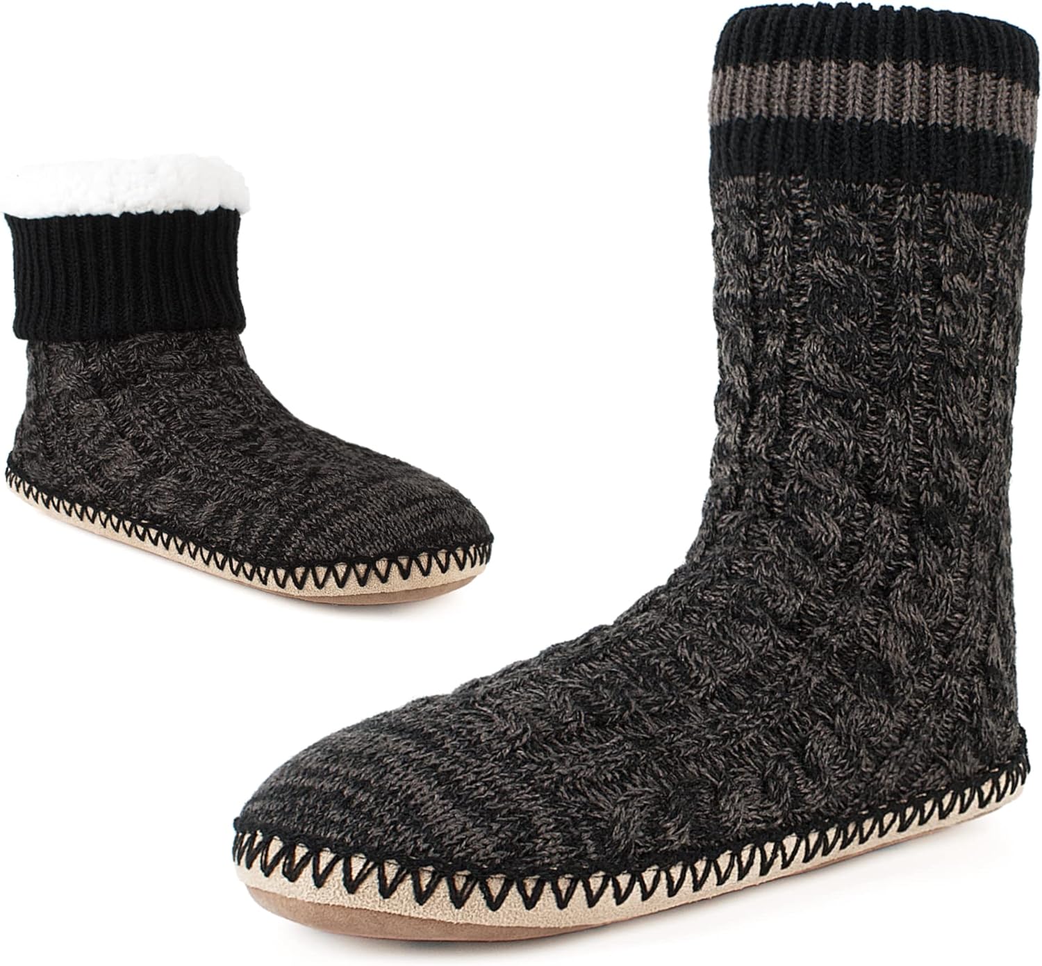 Мужские домашние носки-тапочки Cozylook с флисовой подкладкой, нескользящей подошвой, зимние мягкие толстые теплые тапочки для дома, черный
Мужские домашние носки-тапочки Cozylook с флисовой подкладкой, нескользящей подошвой, зимние мягкие толстые теплые тапочки для дома, черный