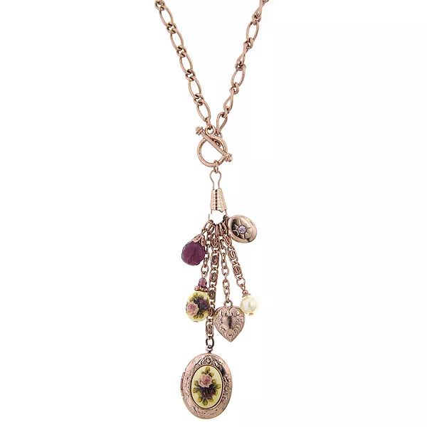 Ожерелье-Тогл с подвеской в виде сердца и медальона из фиолетового кристалла оттенка розового золота, 20 дюймов 2028, multi
Ожерелье-Тогл с подвеской в виде сердца и медальона из фиолетового кристалла оттенка розового золота, 20 дюймов 2028, multi