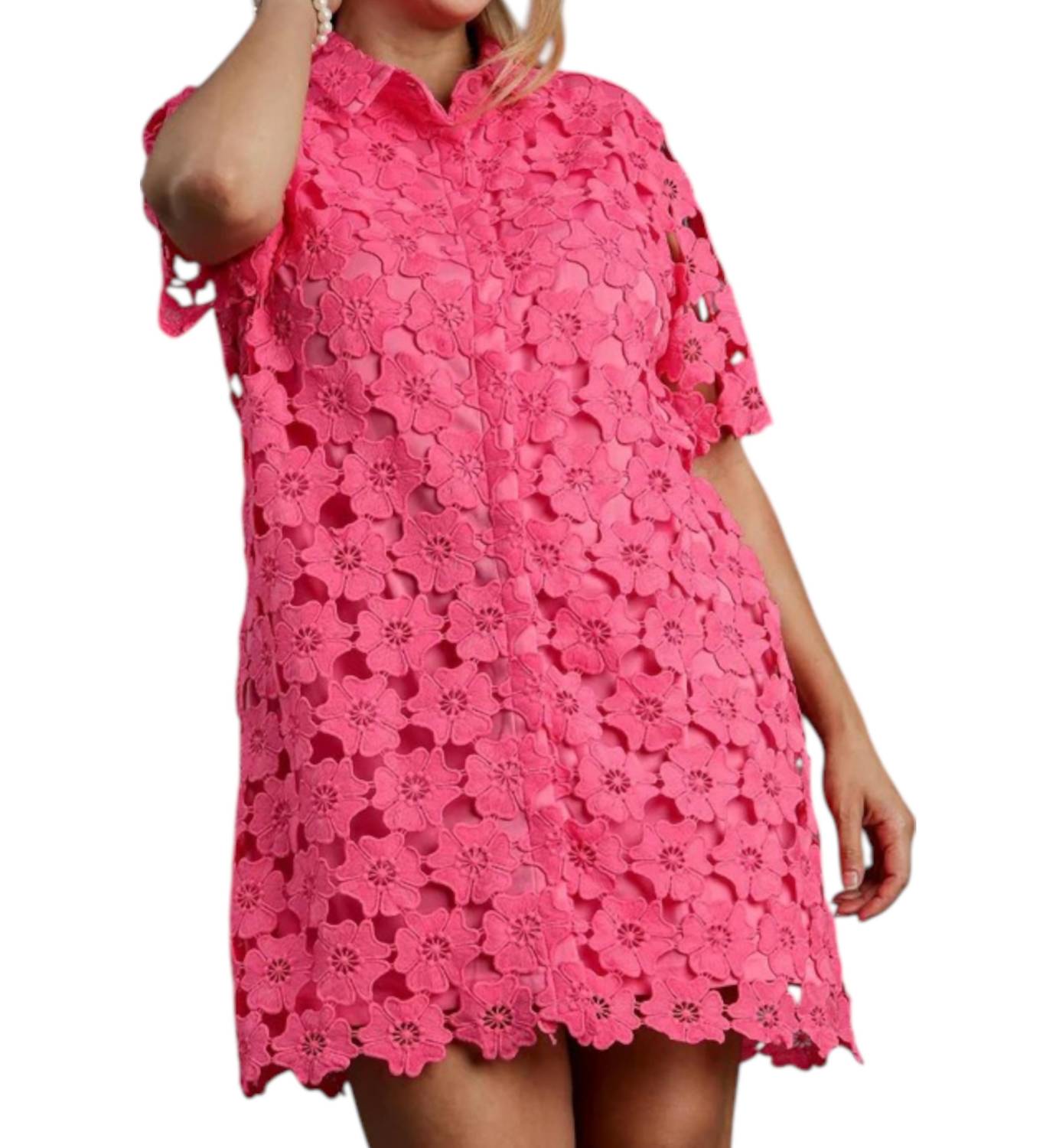 Платье с лепестковым воротником в розовом цвете Umgee
Платье с лепестковым воротником в розовом цвете Umgee