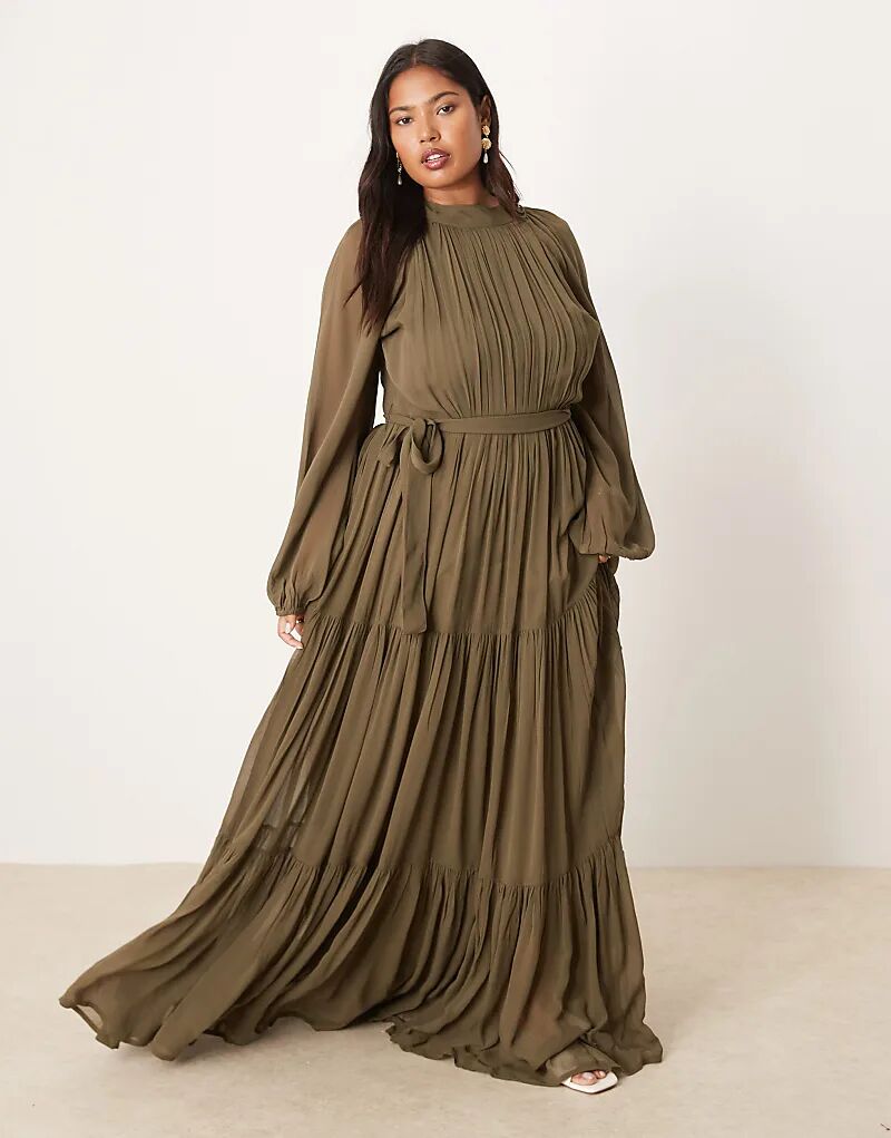 Длинное платье с рукавами-фонариками, кружевом и бисером, многоярусное, насыщенного оливкового цвета Lace & Beads Plus
Длинное платье с рукавами-фонариками, кружевом и бисером, многоярусное, насыщенного оливкового цвета Lace & Beads Plus