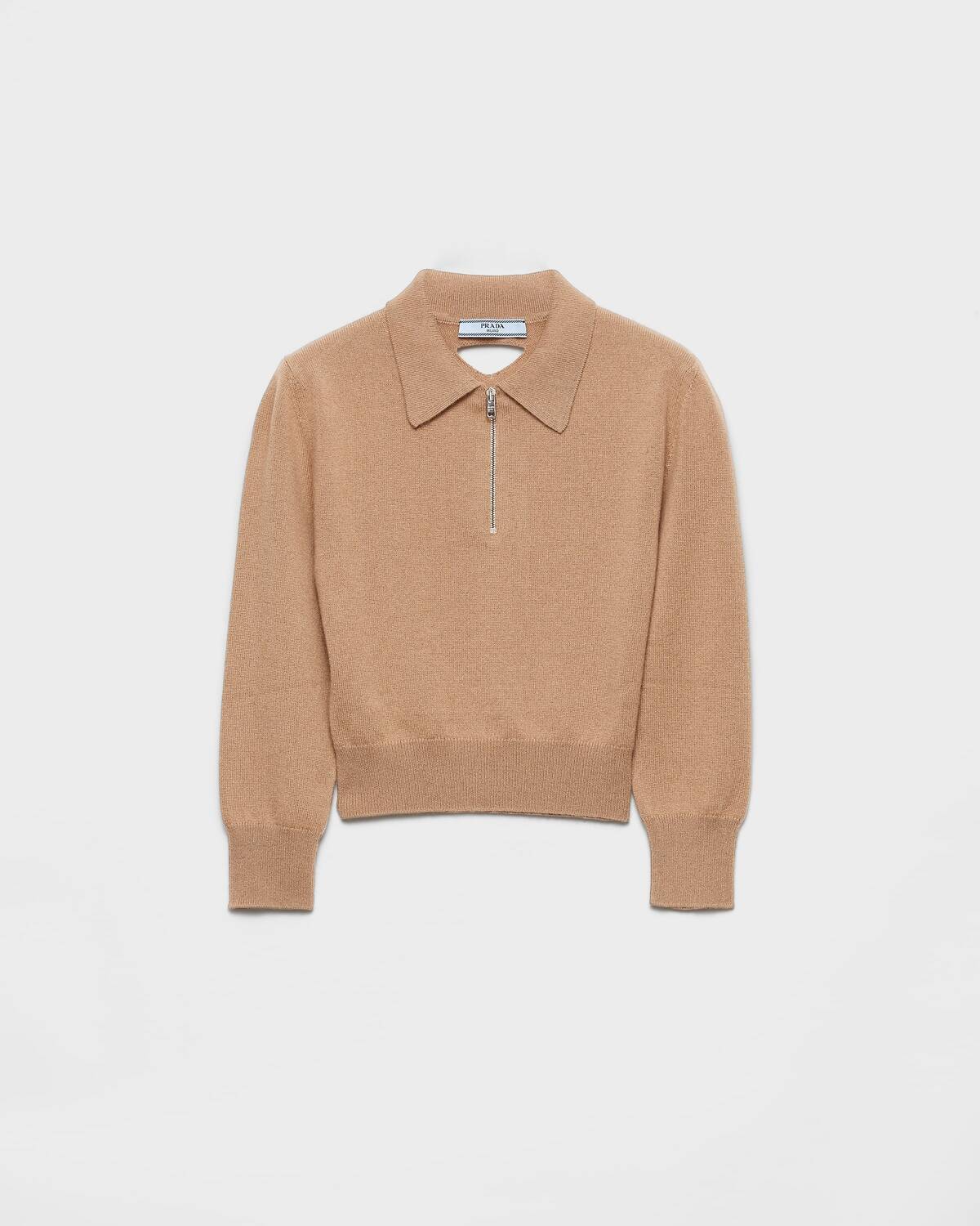 Кашемировый пуловер-поло Prada, верблюжий коричневый
Кашемировый пуловер-поло Prada, верблюжий коричневый