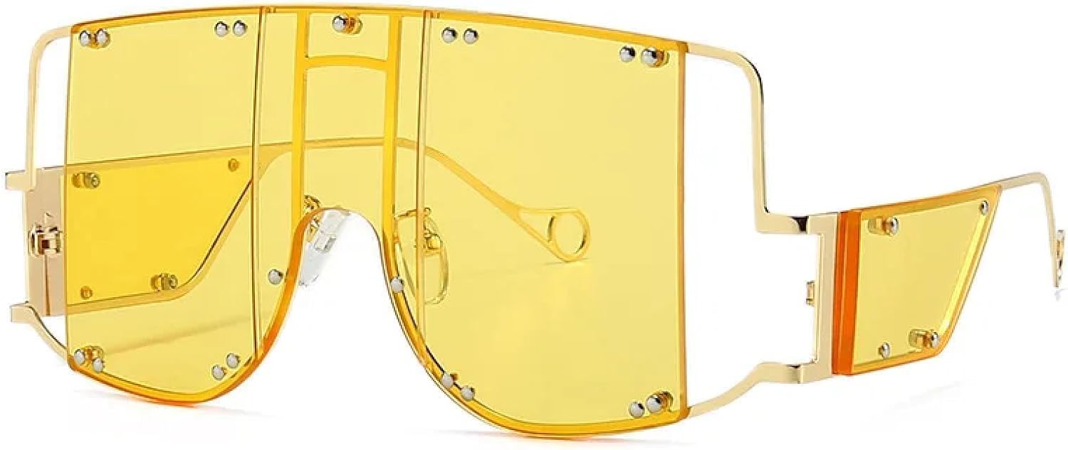 Роскошные модные солнцезащитные очки в панк-стиле с большой оправой для женщин и мужчин, винтажные, популярные, для путешествий, увеличенного размера, в стиле стимпанк, с защитой от УФ-излучения UV400 TYUVIVO, Yellow
Роскошные модные солнцезащитные очки в панк-стиле с большой оправой для женщин и мужчин, винтажные, популярные, для путешествий, увеличенного размера, в стиле стимпанк, с защитой от УФ-излучения UV400 TYUVIVO, Yellow