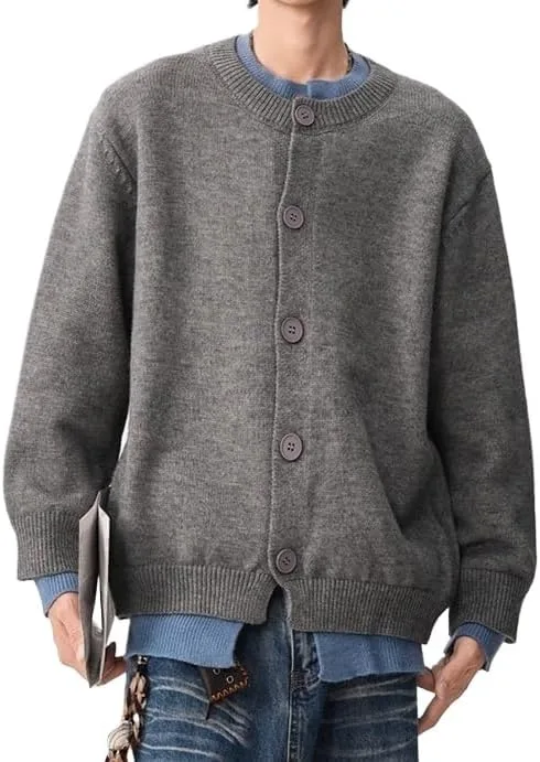 Мужской кардиган на пуговицах с длинными рукавами и воротником-гольф Uohuangjia
Мужской кардиган на пуговицах с длинными рукавами и воротником-гольф Uohuangjia