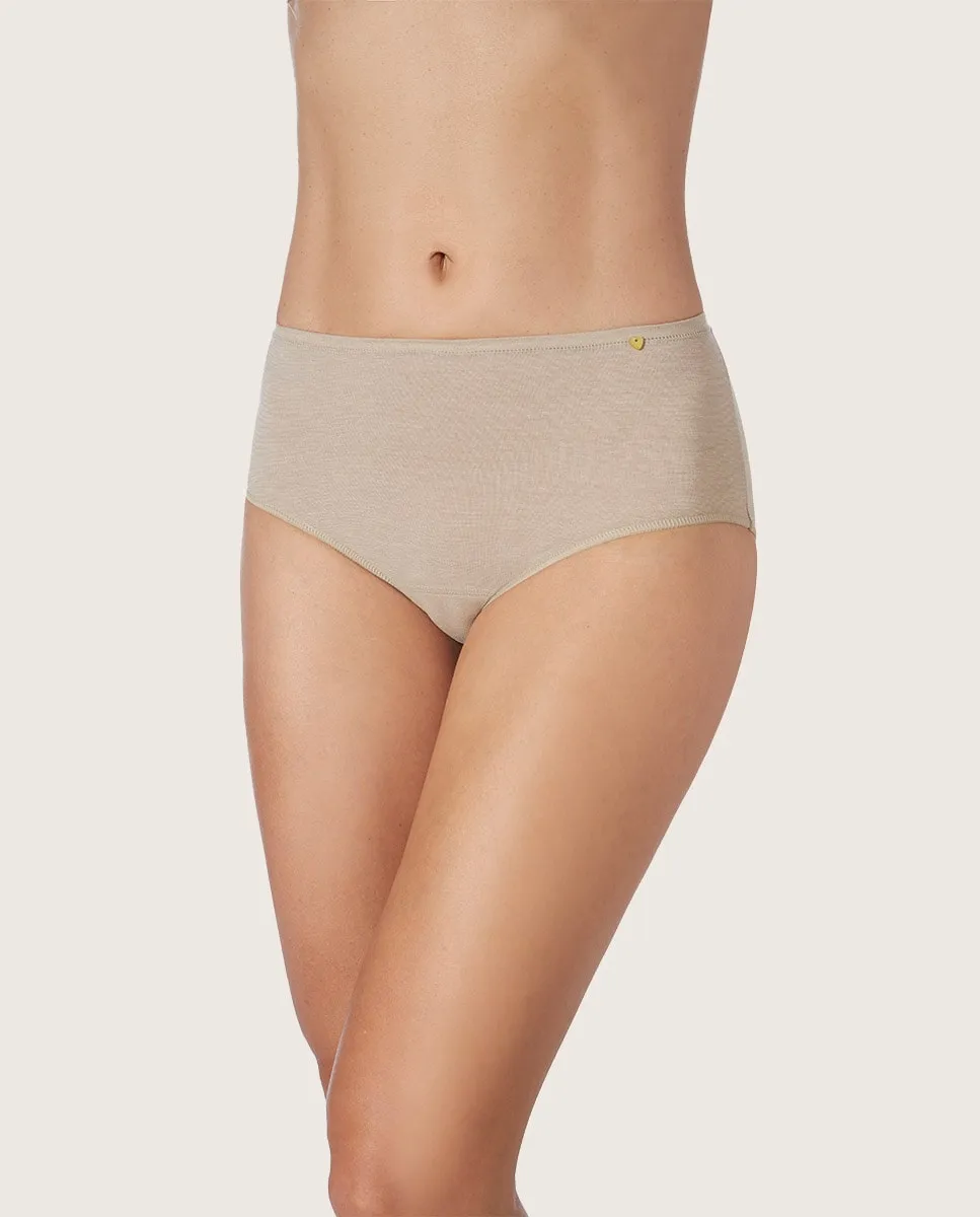 Трусы высокие из экологичной ткани Zd, бежевый 
Трусы высокие из экологичной ткани Zd, бежевый