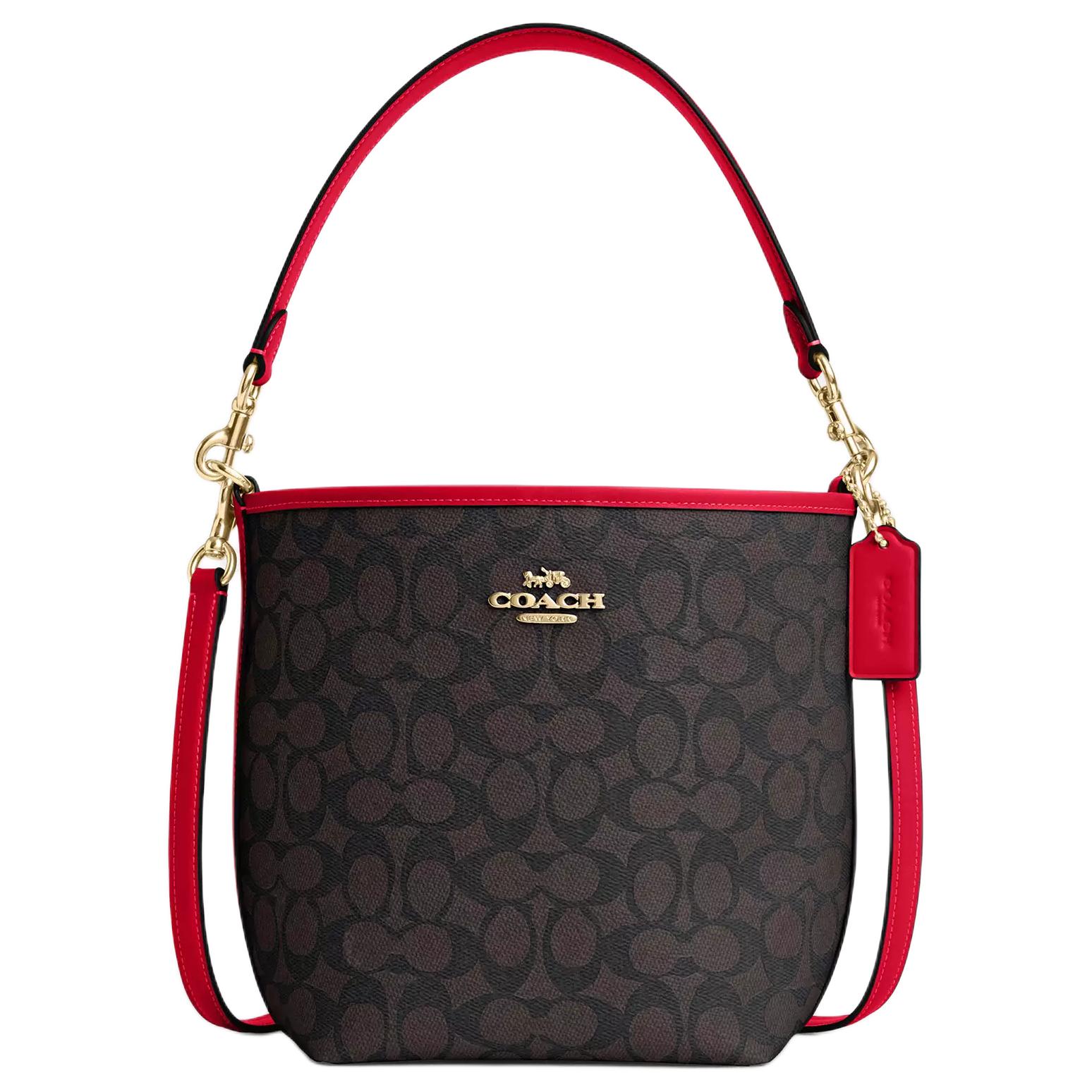 COACH Сумка-ведро City Coated из холста, портативная сумка через плечо, женская, черного и красного цвета, небольшого размера
COACH Сумка-ведро City Coated из холста, портативная сумка через плечо, женская, черного и красного цвета, небольшого размера