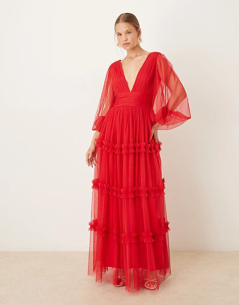 Платье макси с кружевом и бисером в стиле бохо красного цвета
Платье макси с кружевом и бисером в стиле бохо красного цвета