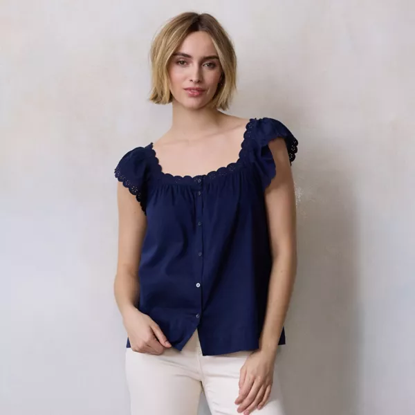 Женская майка с защипами и оборками спереди Lc Lauren Conrad, цвет seattle navy
Женская майка с защипами и оборками спереди Lc Lauren Conrad, цвет seattle navy