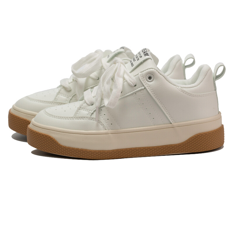 Кеды, скейтборд обувь женская низкая Zun'Er, бежевый/черный 
Кеды, скейтборд обувь женская низкая Zun'Er, бежевый/черный