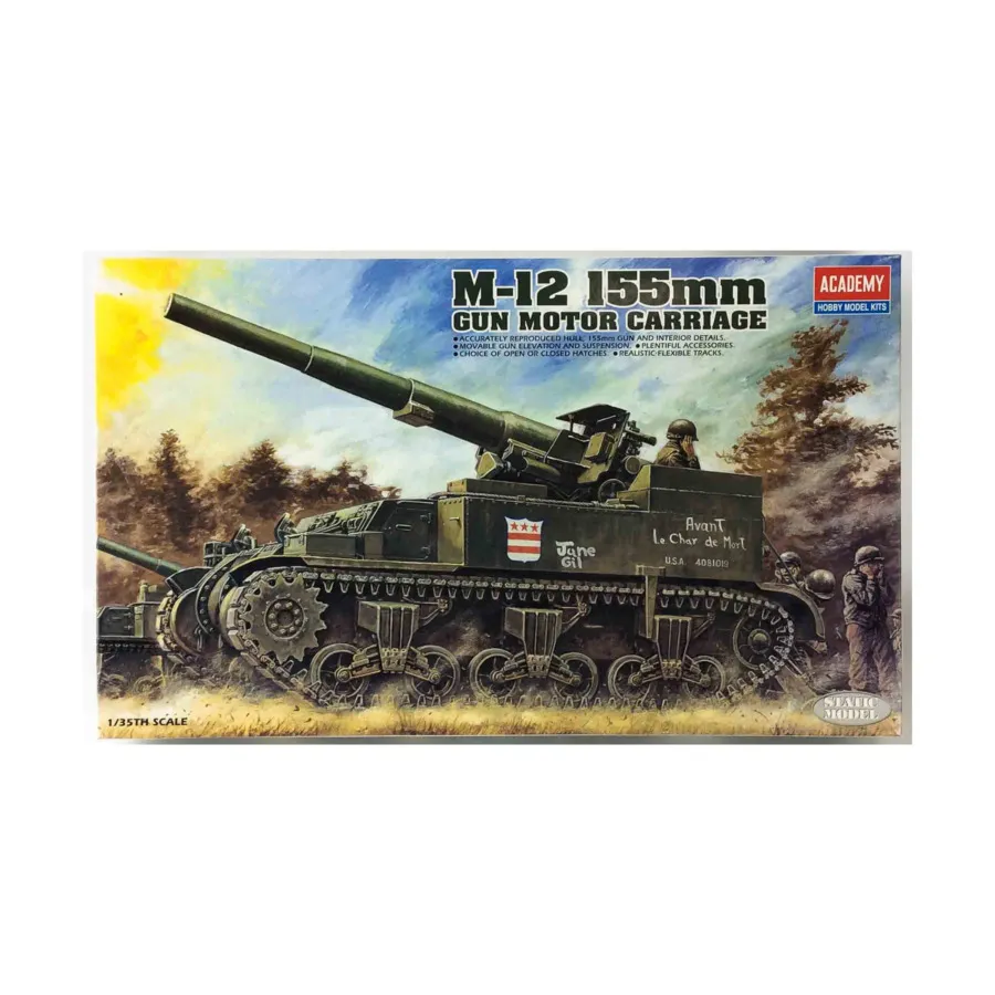 155-мм артиллерийский лафет М-12, WWII Model Kit (1:35) (Academy Hobby)
155-мм артиллерийский лафет М-12, WWII Model Kit (1:35) (Academy Hobby)