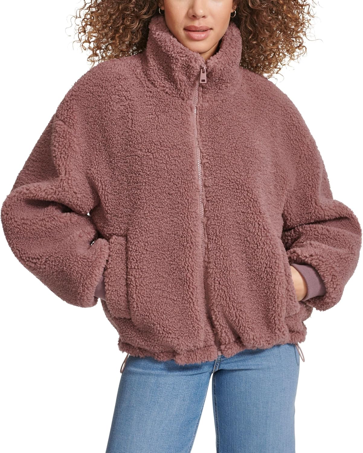 Levi's Женская куртка на молнии из шерпы плюш, Rose Taupe 
Levi's Женская куртка на молнии из шерпы плюш, Rose Taupe