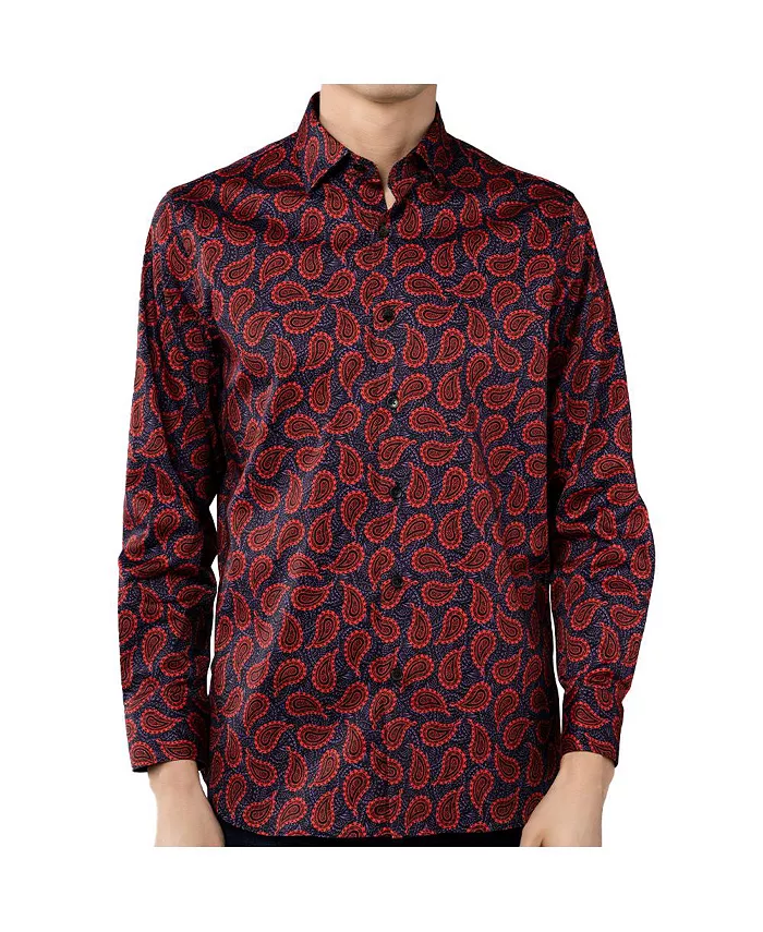 Мужская рубашка с принтом в черно-фиолетово-красных тонах Luchiano Visconti, красный
Мужская рубашка с принтом в черно-фиолетово-красных тонах Luchiano Visconti, красный