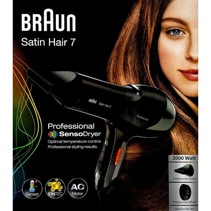 Фен Satin Hair 7 Iontec Sensodryer с диффузором, 2000 Вт, черный, Braun
Фен Satin Hair 7 Iontec Sensodryer с диффузором, 2000 Вт, черный, Braun