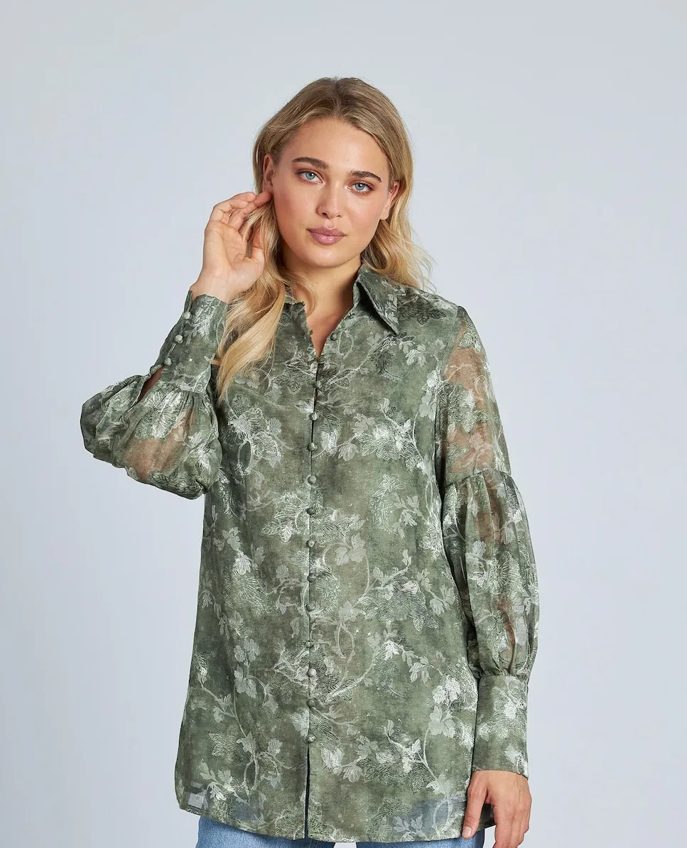 Женская блузка с принтом, V-образным вырезом и длинными рукавами Alma en Pena, хаки
Женская блузка с принтом, V-образным вырезом и длинными рукавами Alma en Pena, хаки