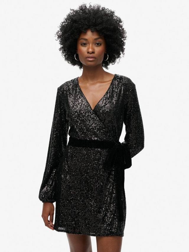 Мини-платье с бархатной оберткой из блесток Superdry, черный
Мини-платье с бархатной оберткой из блесток Superdry, черный