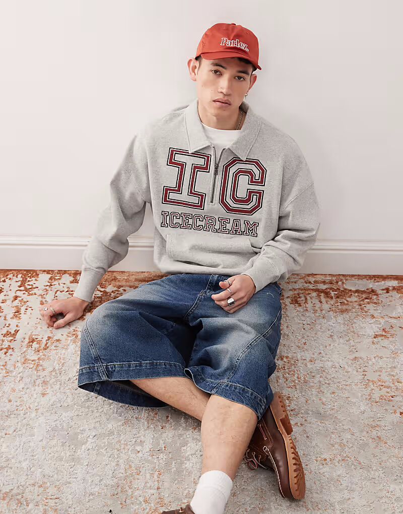 Свитшот ICECREAM College с застежкой-молнией на четверть дюйма серого цвета
Свитшот ICECREAM College с застежкой-молнией на четверть дюйма серого цвета