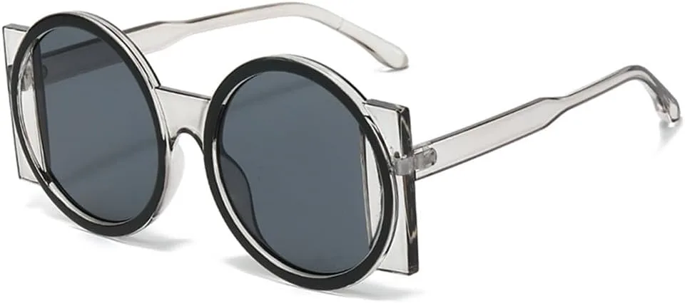 Большие круглые солнцезащитные очки для женщин, защита от УФ-излучения UV400, ретро-очки для мужчин с градиентным переходом цвета HCPIHF, Grey Black Gray
Большие круглые солнцезащитные очки для женщин, защита от УФ-излучения UV400, ретро-очки для мужчин с градиентным переходом цвета HCPIHF, Grey Black Gray