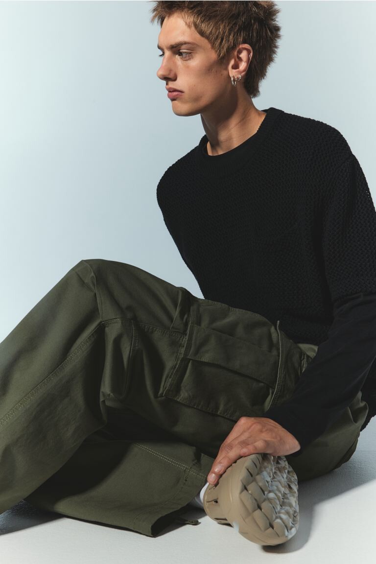 Брюки-Карго свободного кроя H&M, зеленый
Брюки-Карго свободного кроя H&M, зеленый