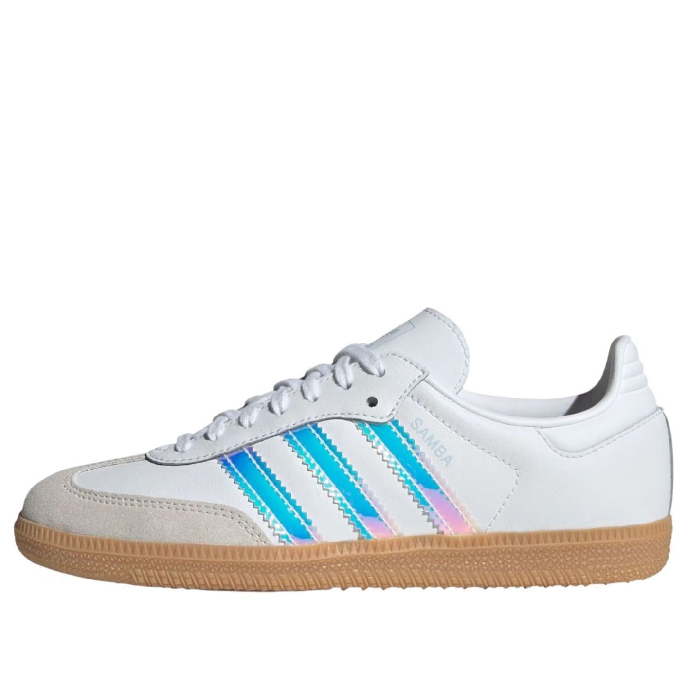 (GS) Adidas Samba 'White Iridescent Stripes'
(GS) Adidas Samba 'White Iridescent Stripes'