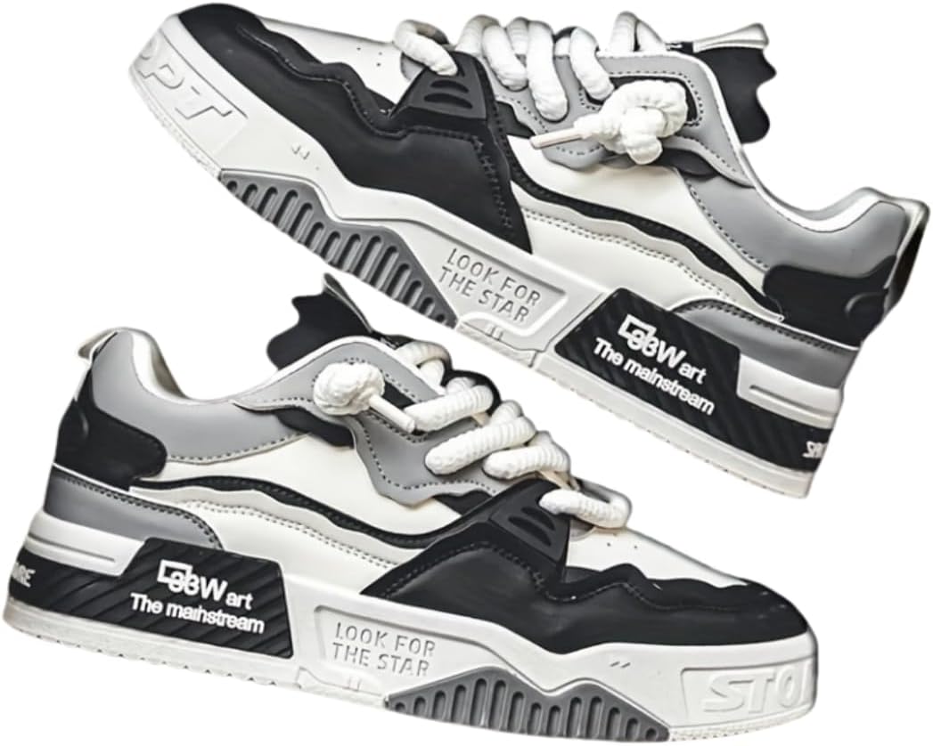 Мужские скейтбордические кроссовки Hhhchpm - для скейтбординга - удобные, нескользящие, прочные, на шнуровке, для активного отдыха с модным уличным стилем, белый/черный
Мужские скейтбордические кроссовки Hhhchpm - для скейтбординга - удобные, нескользящие, прочные, на шнуровке, для активного отдыха с модным уличным стилем, белый/черный