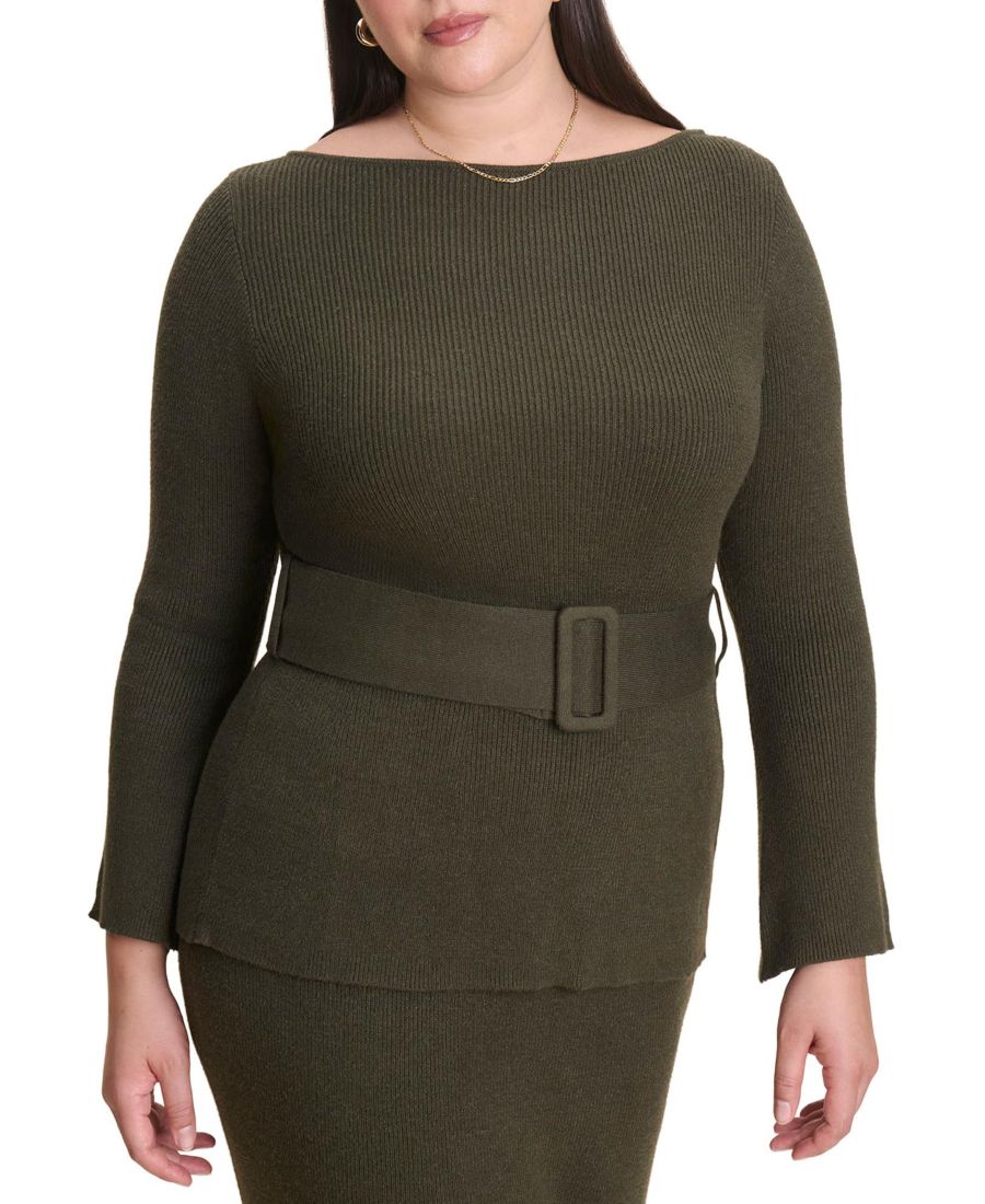 Женский свитер с поясом ELOQUII, Dark forest green
Женский свитер с поясом ELOQUII, Dark forest green