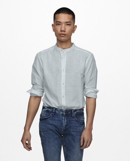 Мужская льняная рубашка стандартного кроя с длинными рукавами Only & Sons, светло-синий
Мужская льняная рубашка стандартного кроя с длинными рукавами Only & Sons, светло-синий