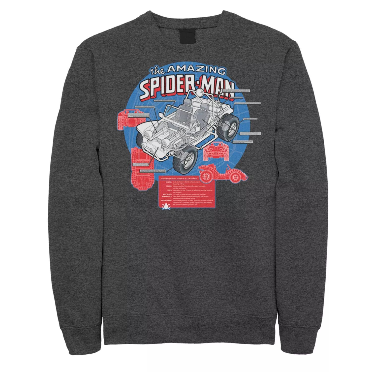 Мужской флисовый топ с графикой и изображением автомобиля Marvel The Amazing Spider-Man Schematics Licensed Character
Мужской флисовый топ с графикой и изображением автомобиля Marvel The Amazing Spider-Man Schematics Licensed Character