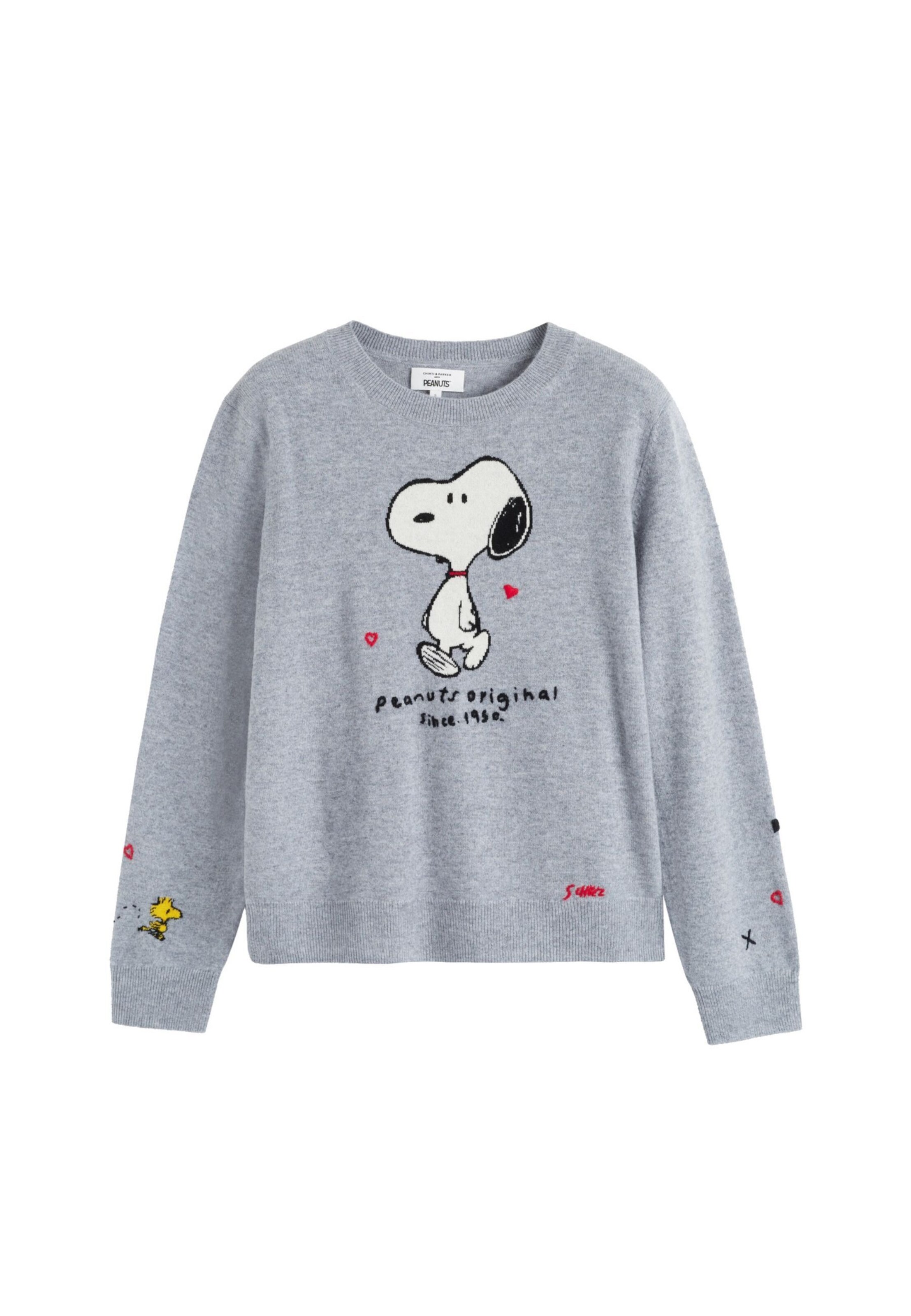 Chinti & Parker Свитер 'Snoopy Original' в крапчатом сером цвете
Chinti & Parker Свитер 'Snoopy Original' в крапчатом сером цвете