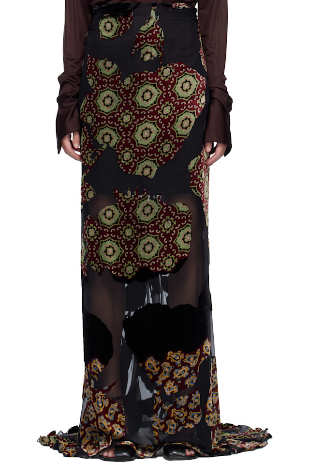 Многослойная макси-юбка из вискозы и шелка Dries Van Noten, черный
Многослойная макси-юбка из вискозы и шелка Dries Van Noten, черный