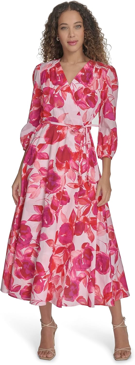 Женское повседневное платье-миди Calvin Klein из хлопка с запахом, Hibiscus Multi
Женское повседневное платье-миди Calvin Klein из хлопка с запахом, Hibiscus Multi