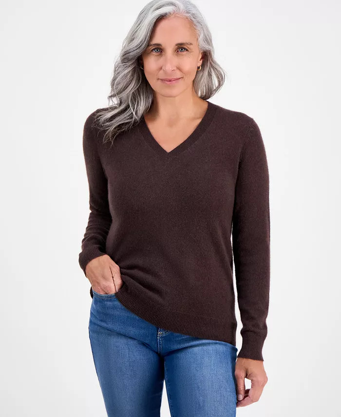Миниатюрный свитер с V-образным вырезом и длинными рукавами из 100% кашемира Charter Club, коричневый
Миниатюрный свитер с V-образным вырезом и длинными рукавами из 100% кашемира Charter Club, коричневый