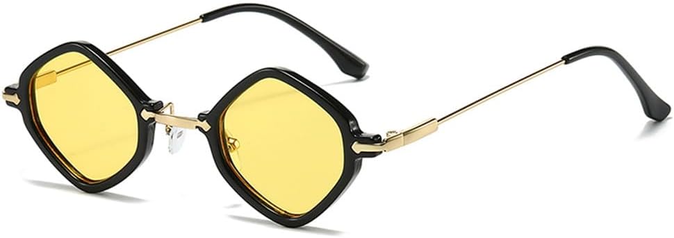 Ретро-солнцезащитные очки для женщин в стиле «маленький многоугольник», прозрачные линзы с градиентом, защита от УФ-излучения UV400, мужские солнцезащитные очки в стиле панк generic, Black Yellow
Ретро-солнцезащитные очки для женщин в стиле «маленький многоугольник», прозрачные линзы с градиентом, защита от УФ-излучения UV400, мужские солнцезащитные очки в стиле панк generic, Black Yellow