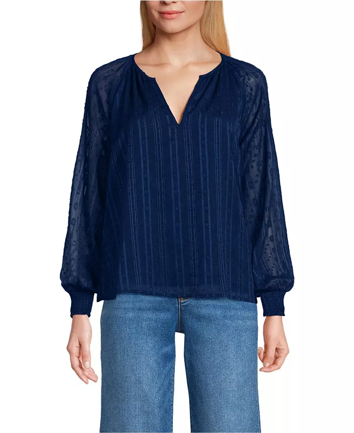 Женская шифоновая блузка с застежкой-молнией Lands' End, синий
Женская шифоновая блузка с застежкой-молнией Lands' End, синий