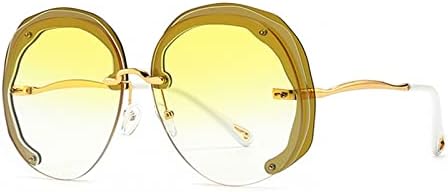 Модные большие круглые солнцезащитные очки без оправы для женщин, линзы с градиентом, защита от УФ-излучения UV400, трендовые солнцезащитные очки для мужчин MTZJH, Yellow Gradient
Модные большие круглые солнцезащитные очки без оправы для женщин, линзы с градиентом, защита от УФ-излучения UV400, трендовые солнцезащитные очки для мужчин MTZJH, Yellow Gradient