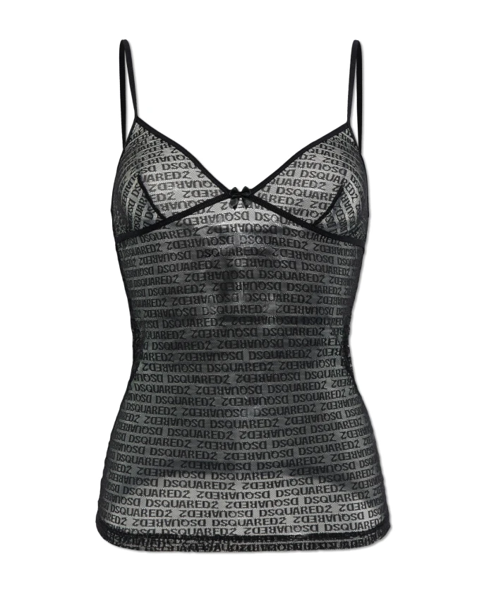 Кружевной топ на бретельках Dsquared2, черный
Кружевной топ на бретельках Dsquared2, черный