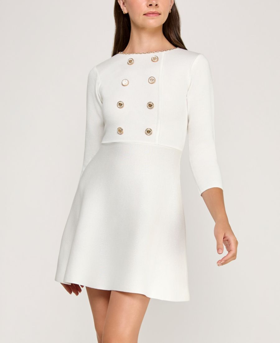 Детское платье-свитер с рукавами 3/4, воротником-цепочкой, приталенным силуэтом и расклешенной юбкой BCX, Ivory
Детское платье-свитер с рукавами 3/4, воротником-цепочкой, приталенным силуэтом и расклешенной юбкой BCX, Ivory