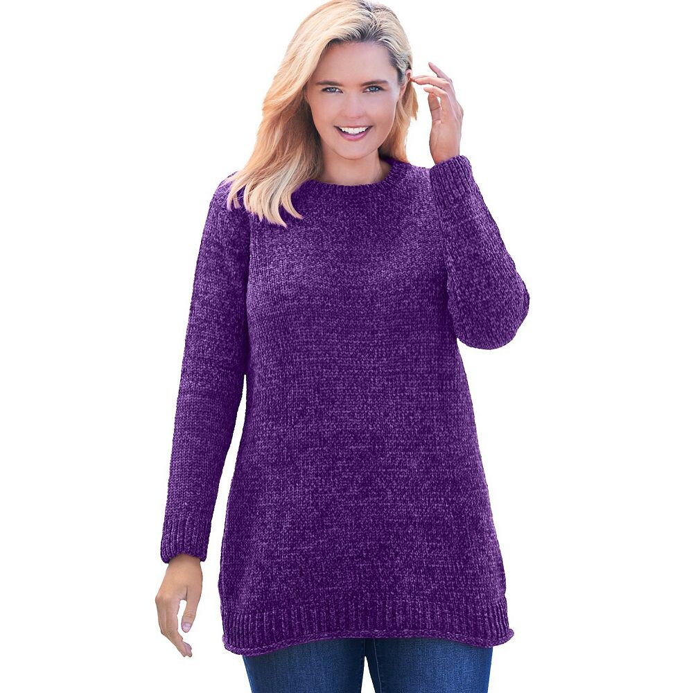 Женщина в женском синельном свитере больших размеров с круглым вырезом Woman Within, цвет Radiant Purple
Женщина в женском синельном свитере больших размеров с круглым вырезом Woman Within, цвет Radiant Purple