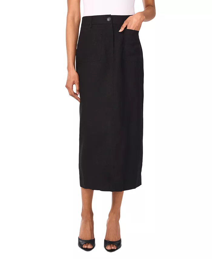 Женская миди-юбка с накладными карманами из смесового льна Vince Camuto, черный
Женская миди-юбка с накладными карманами из смесового льна Vince Camuto, черный