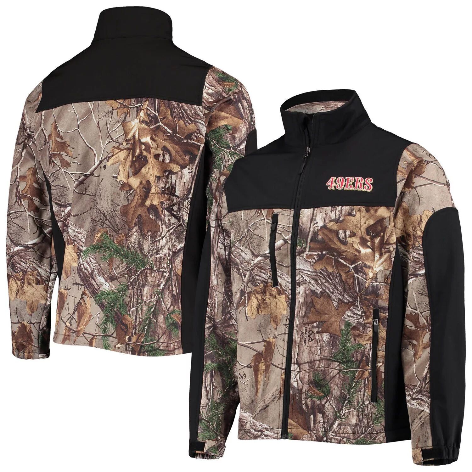 Мужская куртка Dunbrooke Realtree Camo/черная San Francisco 49ers Hunter Softshell с молнией во всю длину
Мужская куртка Dunbrooke Realtree Camo/черная San Francisco 49ers Hunter Softshell с молнией во всю длину
