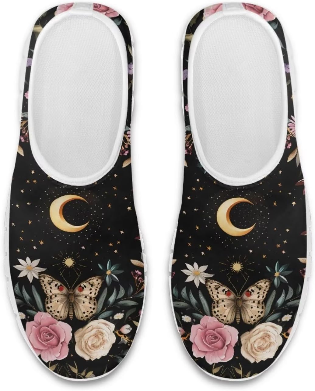 Кроссовки Chaqlin с низким вырезом, без шнурков, повседневные, для бега, ходьбы и тенниса, модные лоферы для женщин и мужчин, широкие с мягким носком, сетчатые кроссовки, Floral Butterfly Moon Stars
Кроссовки Chaqlin с низким вырезом, без шнурков, повседневные, для бега, ходьбы и тенниса, модные лоферы для женщин и мужчин, широкие с мягким носком, сетчатые кроссовки, Floral Butterfly Moon Stars
